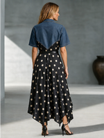 The Retro Remix: Denim Upper & Polka Dot Handkerchief Dress