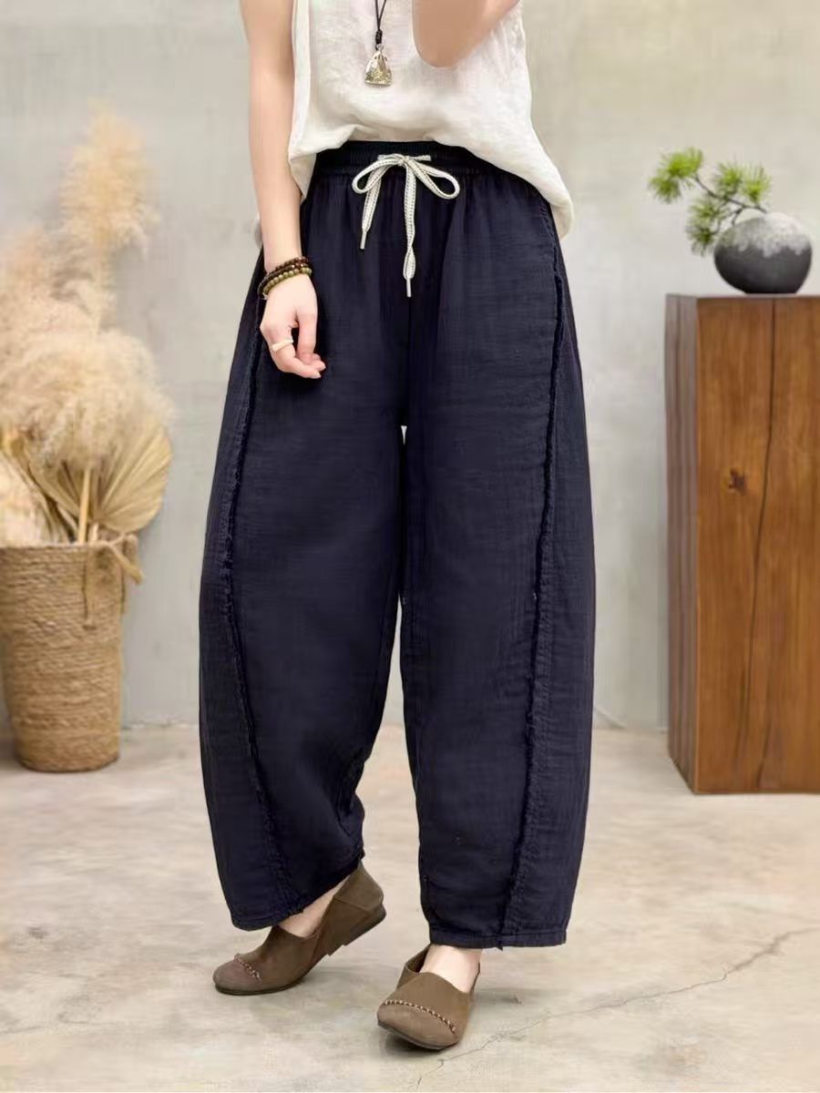 Casual Linen And Cotton Trousers
