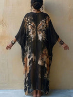 Bohemian Butterfly-print Flowy Maxi Dress