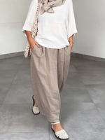 Breathable Structured Cocoon-shaped Pleated Skirt