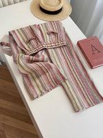 Casual Art-style Striped Linen-cotton Trousers
