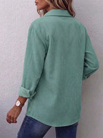 Casual Vintage-style Shirt Jacket With Rivet-detailed Pockets