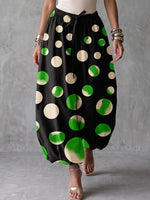 Vibrant Polka Dot Linen Harem Pants