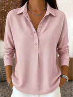 Casual Waffle-knit Cotton Sweatshirt