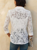 Solid-color Lace Shirt-style Blazer