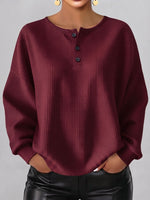 Cozy Casual Henley Collar Waffle Shirt