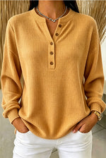 Cozy Casual Knit Henley Top