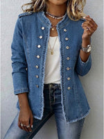 Casual-chic Raw-edge Denim Jacket