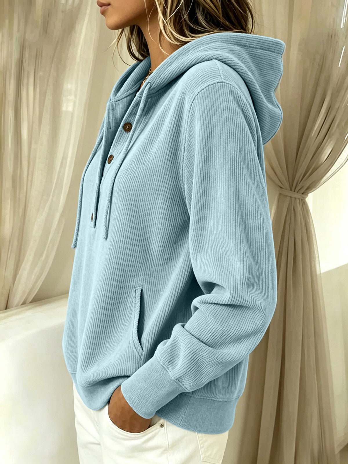 Casual Corduroy Hoodie