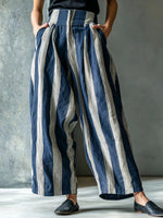 Effortless Striped Linen Wide-Leg Pants