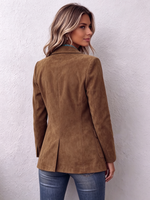 Western Chic Vintage Brown Faux Suede Blazer