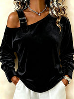 Chic Asymmetrical Velvet Top