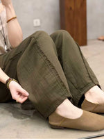 Casual Linen And Cotton Trousers