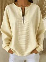 Casual Striped Half-zip Sweatshirt