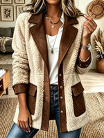 Women's Lapel Faux Shearling Jacket