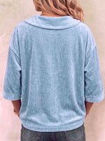 Women's Solid Color Peter Pan Collar 3/4 Sleeve Casual Loose Velvet Cardigan