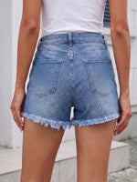 Women's High-waisted Casual Loose Denim Wide-leg Shorts