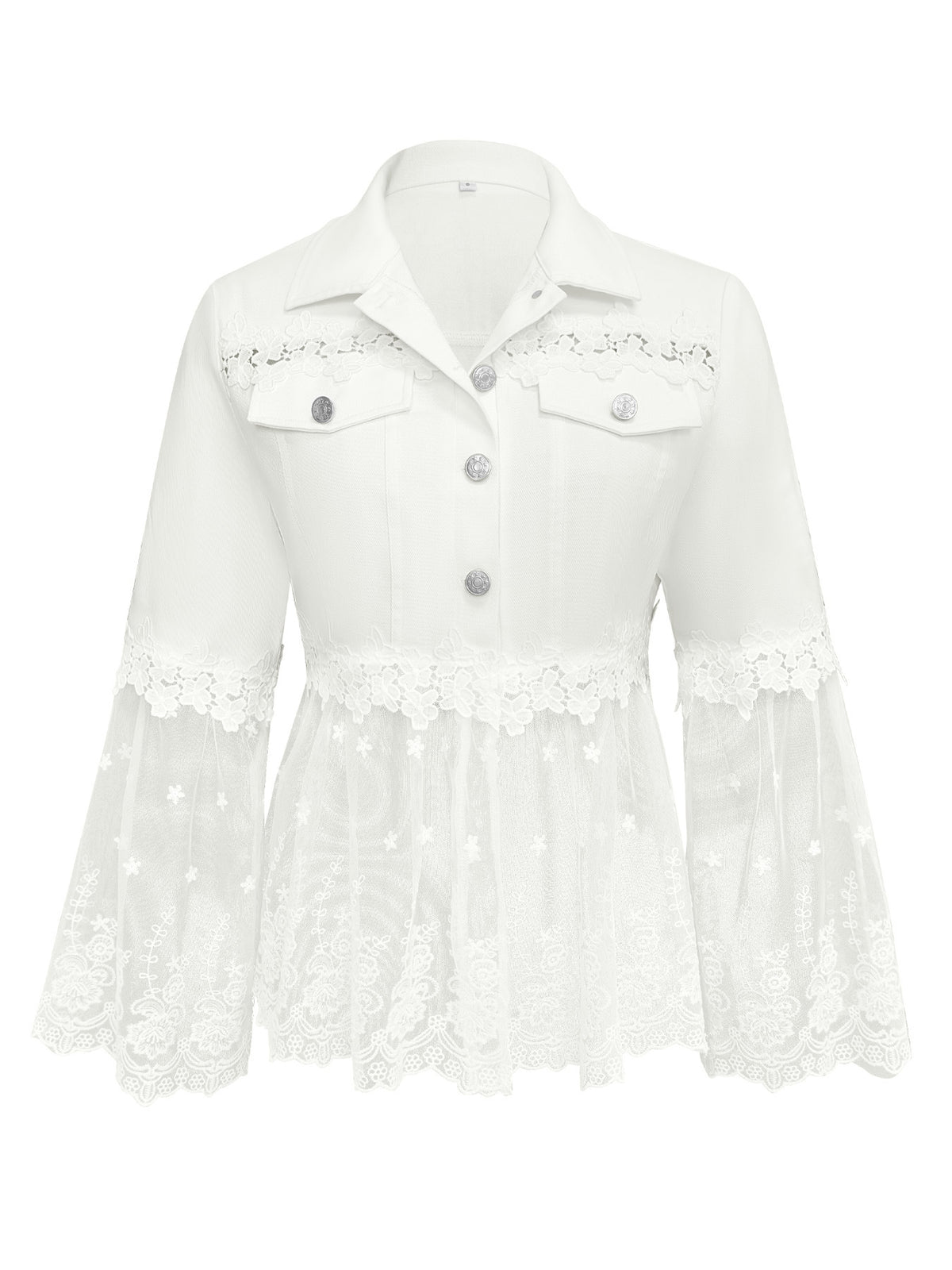 Stylish Casual Lace-panel Jacket