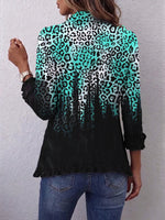 Ombré Leopard-print Ruffled Linen And Cotton Jacket