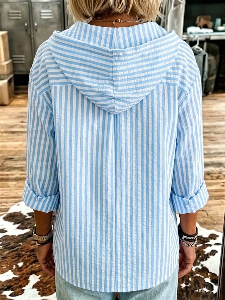 Casual Loose-fit Hooded Cotton Cardigan