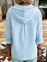 Casual Loose-fit Hooded Cotton Cardigan