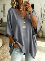 Effortless Oversize Cotton V-Neck T-shirt