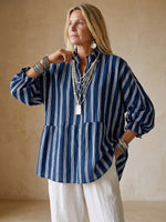 Casual Striped Linen-cotton Shirt