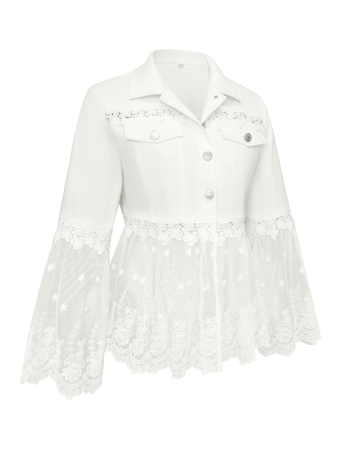 Stylish Casual Lace-panel Jacket