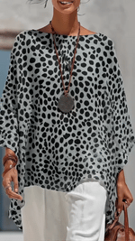Casual Polka-dot Print Cotton-linen Shirt