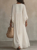 Cozy And Romantic Patchwork Lace And Chiffon Maxi Dress