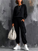 Cozy And Casual Cotton Sweatshirt And Pants Two-piece Set
