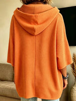 Casual Waffle Knit Oversized Hoodie