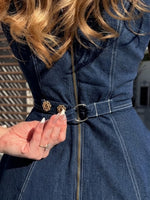 Fashionable Slim-fit Sleeveless Denim Mini Dress