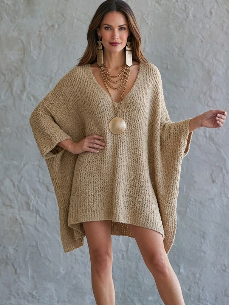 Relaxed-fit Cotton-blend Knit Mini Dress