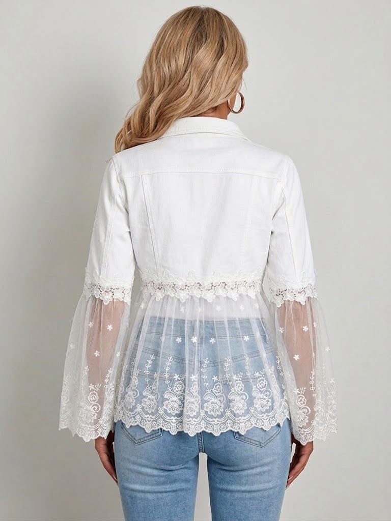 Stylish Casual Lace-panel Jacket