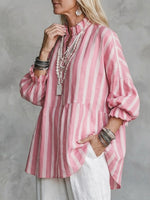 Casual Striped Linen-cotton Shirt