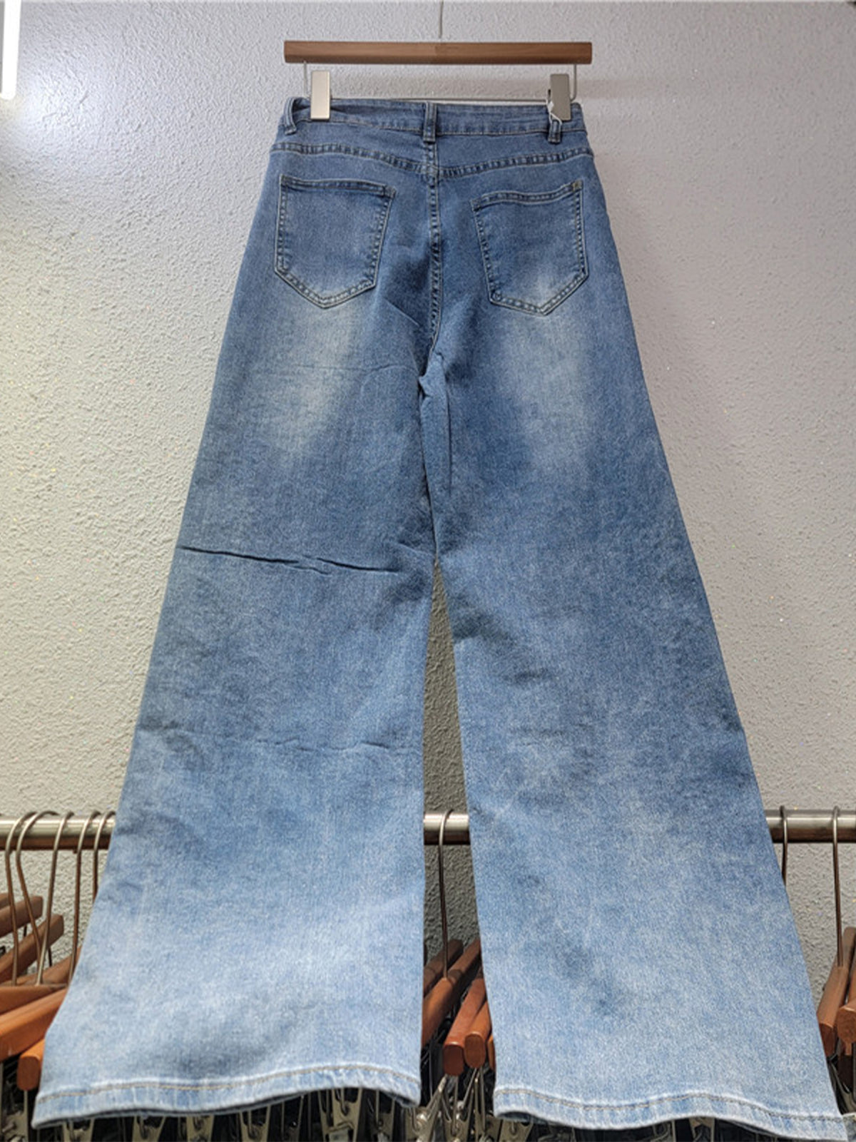 Delicate Casual Hollow-out Embroidered Rhinestone Jeans