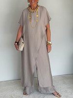 Cozy Loose-fit Asymmetrical Design Two-piece Set