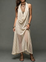 Sexy Casual Cowl-neck Knit Two-piece Dress Set