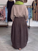 Breathable Structured Cocoon-shaped Pleated Skirt