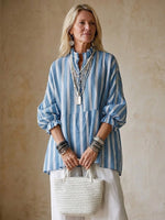 Casual Striped Linen-cotton Shirt