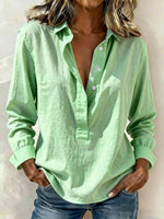 Relaxed Cozy Button-up Cotton Linen Shirt