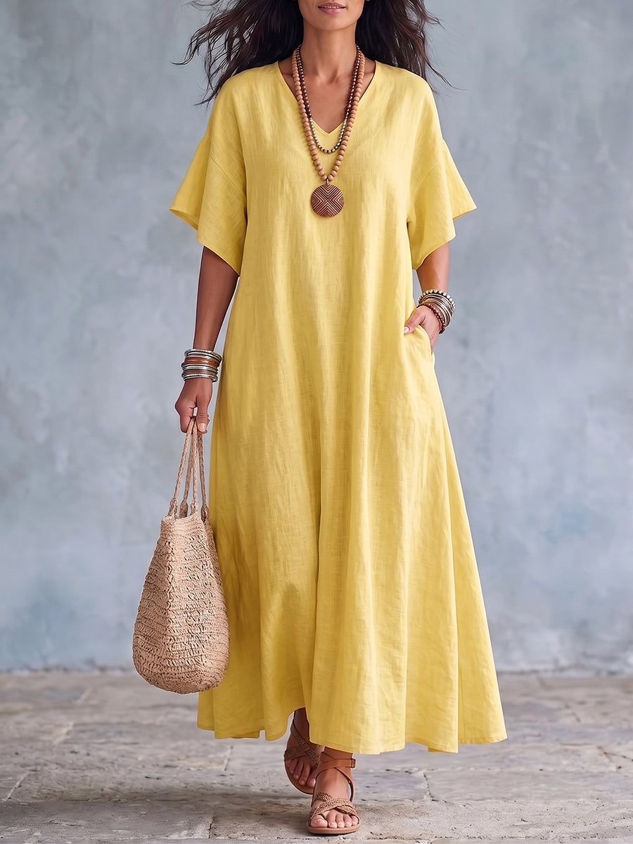 Minimalist Elegant Cotton-linen Dress