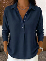 Casual Waffle-knit Cotton Sweatshirt