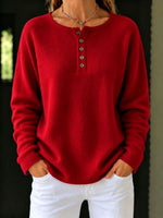Casual Cozy Henley Sweater