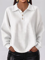 Cozy Casual Polo Collar Waffle Shirt