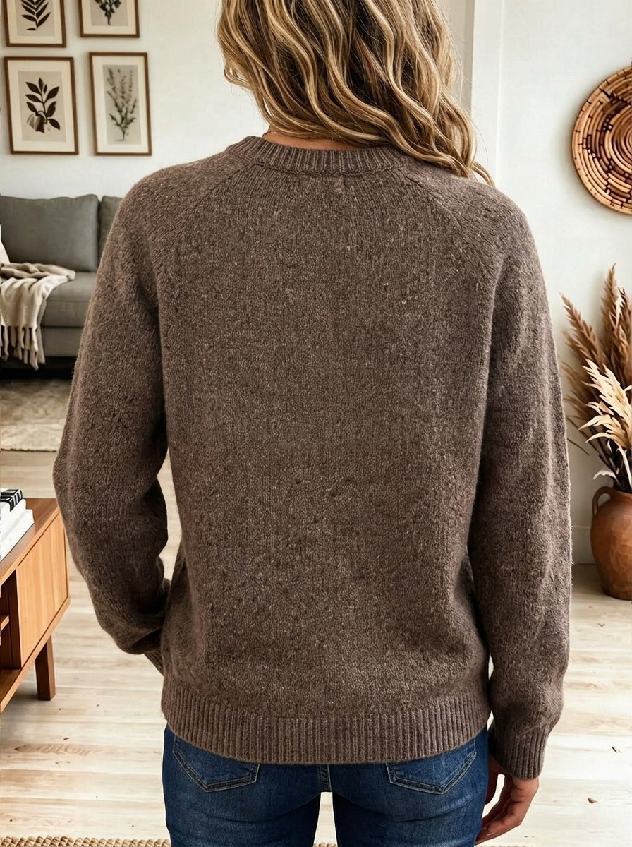 Women Vintage Great Dane Dog Print Fair Isle Knit Pullover Sweater