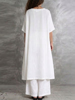 Casual Long Top And Pants Two-piece Set