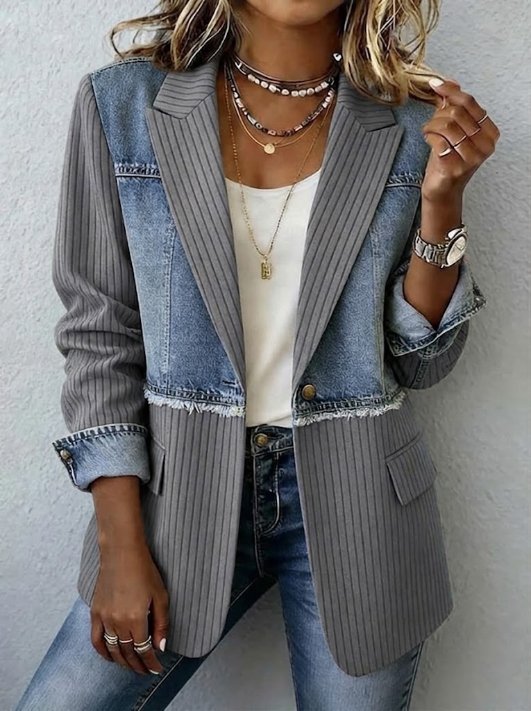 Casual-chic Raw-edge Denim Jacket