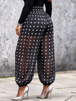 Elegant Polka-dot Sheer Trousers (lantern Pants)